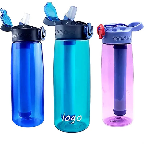 FDA-Certified 22oz Tritan Outdoor Filter Bottle With Compass