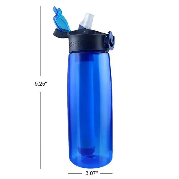 FDA-Certified 22oz Tritan Outdoor Filter Bottle With Compass