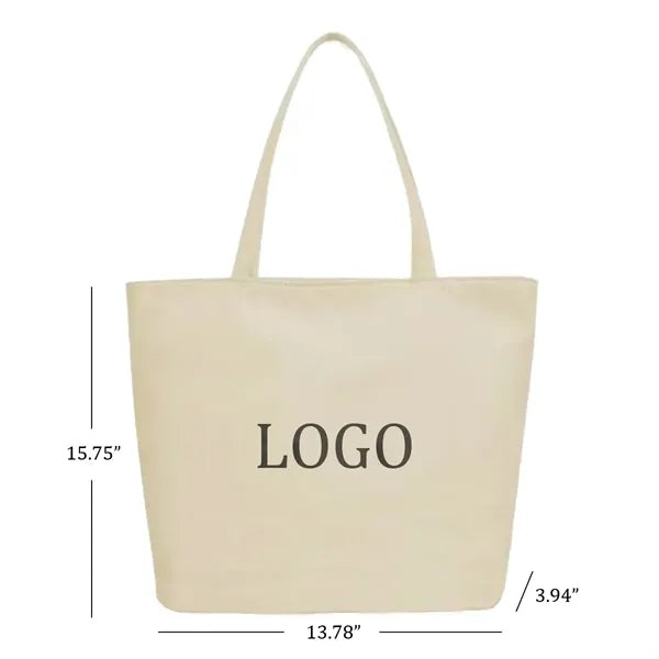 Waterproof Canvas Tote Bag With Pockets For Commuters