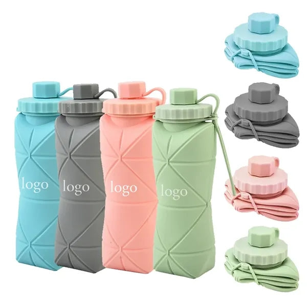 20 Oz. Collapsible Silicone Water Bottle