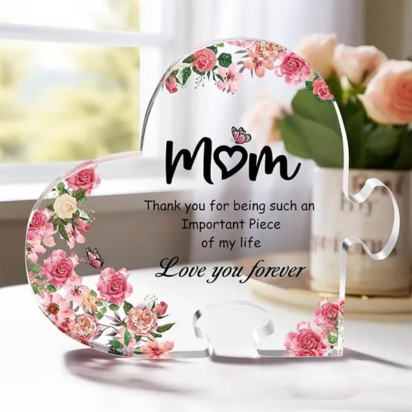 Acrylic Heart Shape Puzzle Block Memorial Plaque Gift