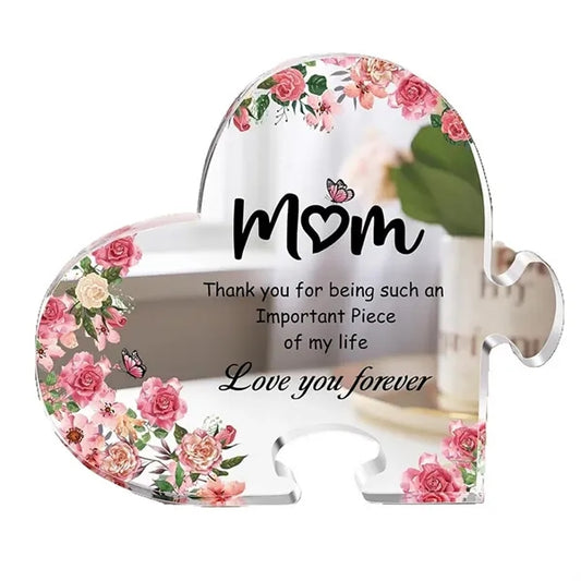 Acrylic Heart Shape Puzzle Block Memorial Plaque Gift