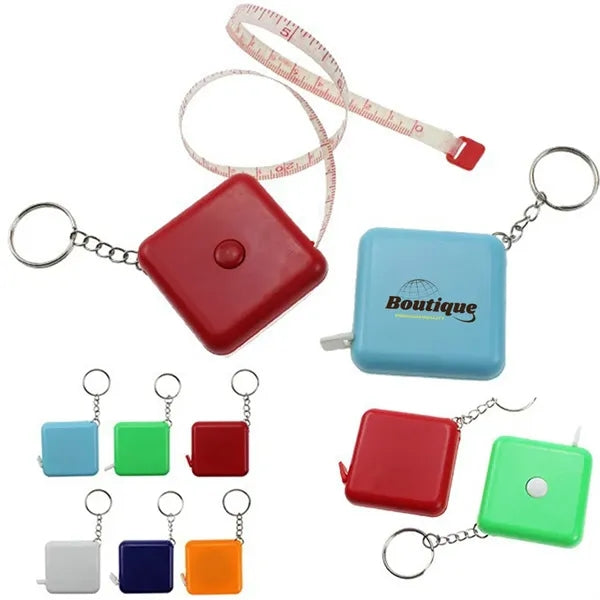 Keychain Tape Measure W/ Button Portable Compact