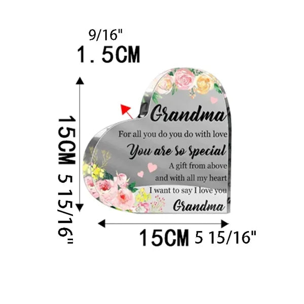 Acylic Heart Shape Block Plaque Gift Keepsake Award