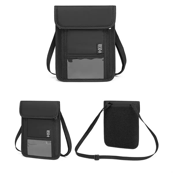 Passport Holder W/ Anti-Theft RFID Protection Neck Wallet