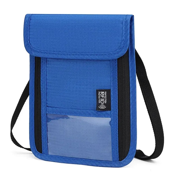 Passport Holder W/ Anti-Theft RFID Protection Neck Wallet