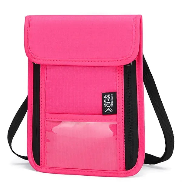 Passport Holder W/ Anti-Theft RFID Protection Neck Wallet