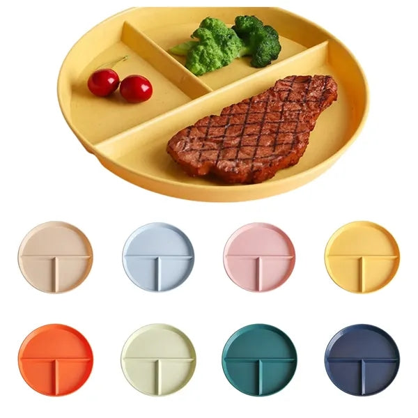 Unbreakable Wheat Straw Divided Plate