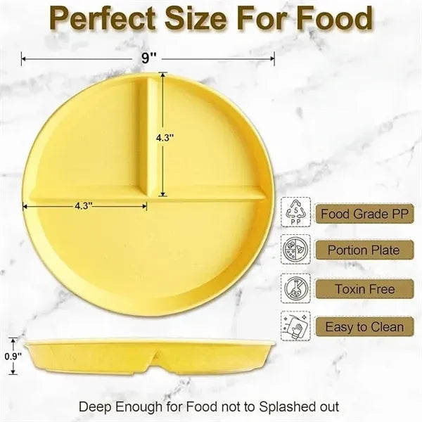 Unbreakable Wheat Straw Divided Plate