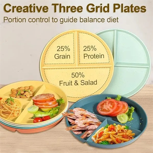 Unbreakable Wheat Straw Divided Plate