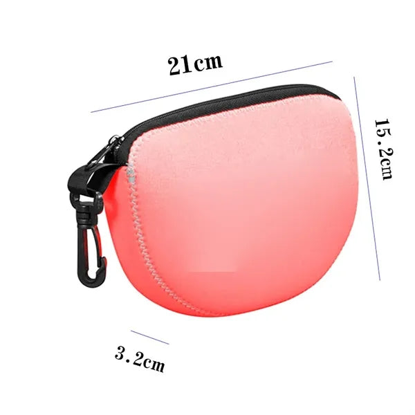Neoprene Mini Coin Purse W/ Zipper and Keychain Clip