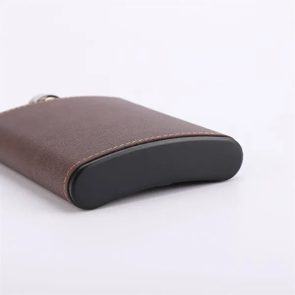 8Oz. Customizable Leather-Wrapped Hip Flask
