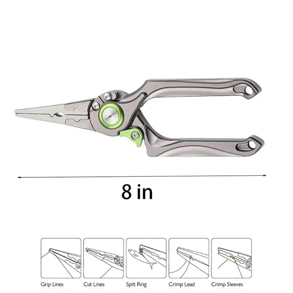 Self-Locking Fishing Pliers Braided Line Cutter Fish Lure Re