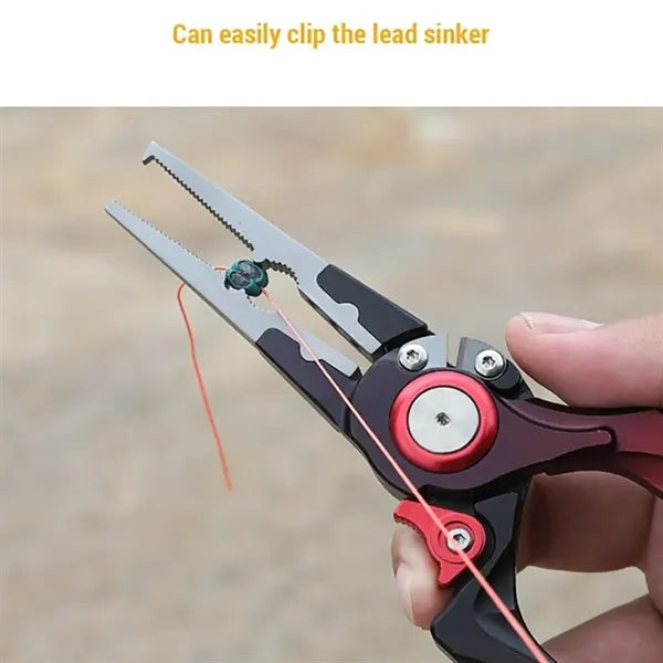 Self-Locking Fishing Pliers Braided Line Cutter Fish Lure Re