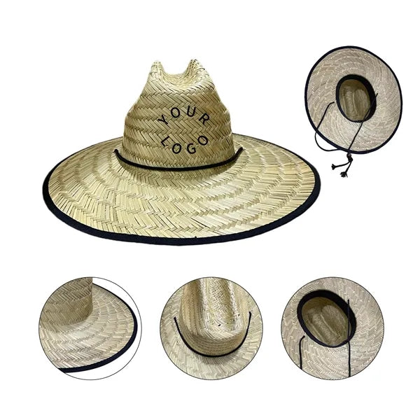 Wide-Brim Straw Sun Hat