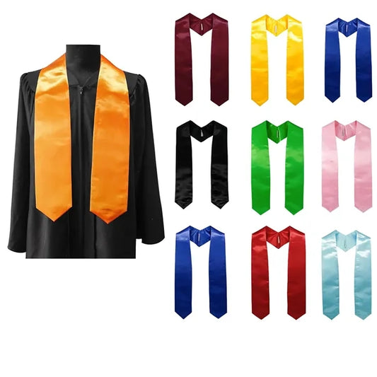 GraduationMall Unisex Adult Plain Graduation Stole 60"/72"