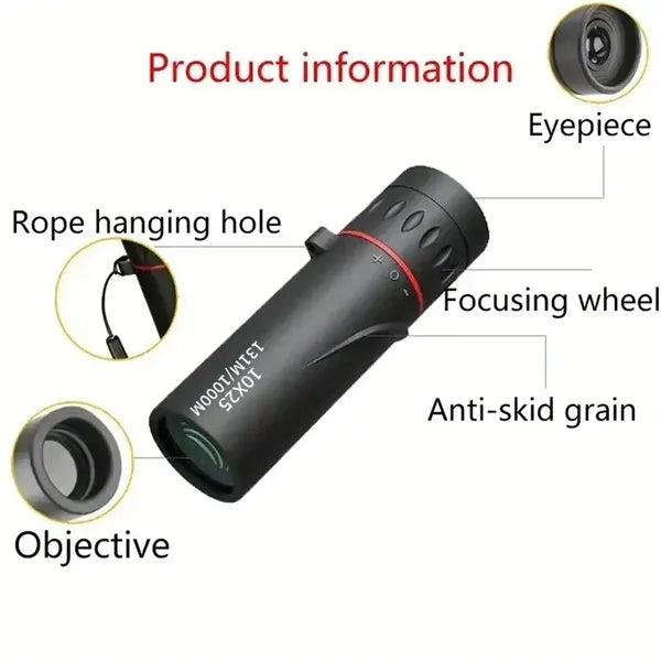 Portable Mini Monocular Telescope With Phone Adaptor