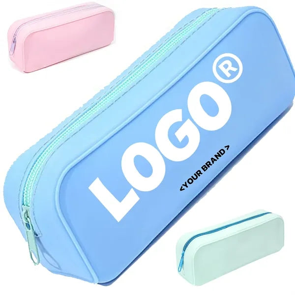 Silicone Pencil Pouch With Zipper For Students