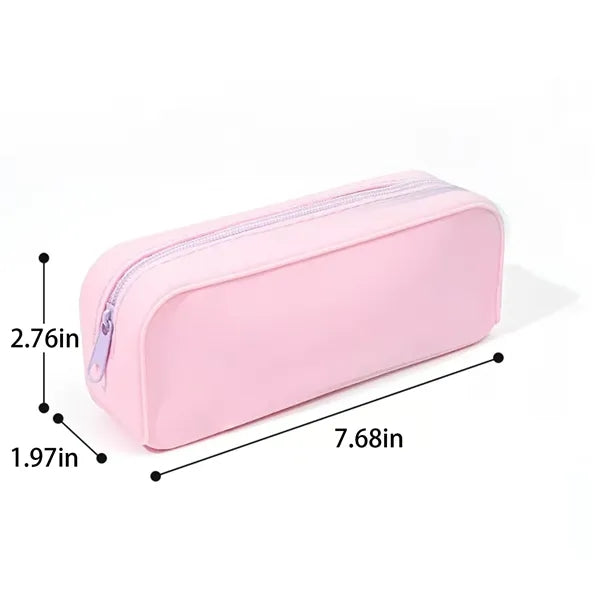 Silicone Pencil Pouch With Zipper For Students