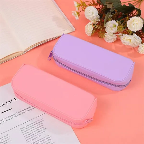 Silicone Pencil Pouch With Zipper For Students
