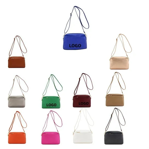 Fashionpuzzle Triple Zip Small Crossbody Bag