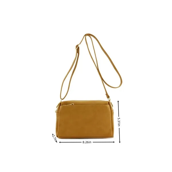 Fashionpuzzle Triple Zip Small Crossbody Bag