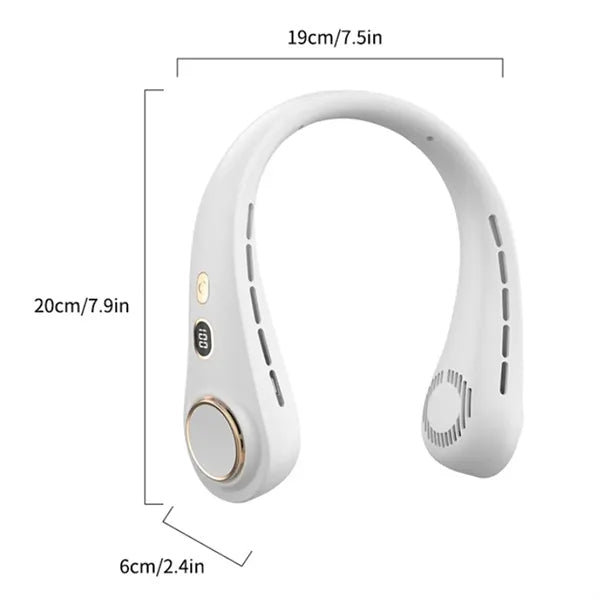 Protable LCD Display 5-Speed Foldable Neck Fan