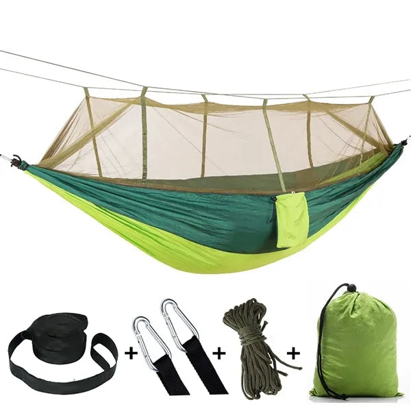 102 x 55 Portable Camping Hammock with Mosquito Net
