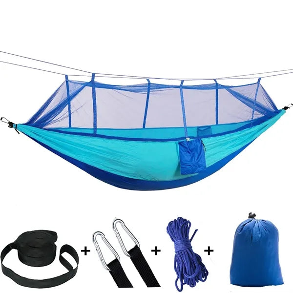 102 x 55 Portable Camping Hammock with Mosquito Net