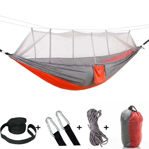 102 x 55 Portable Camping Hammock with Mosquito Net