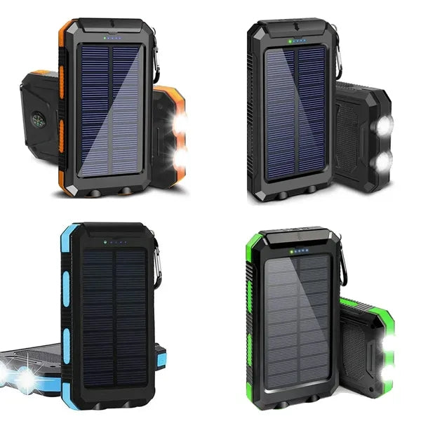 10000mAh Solar Power Bank with LED Light and Compass