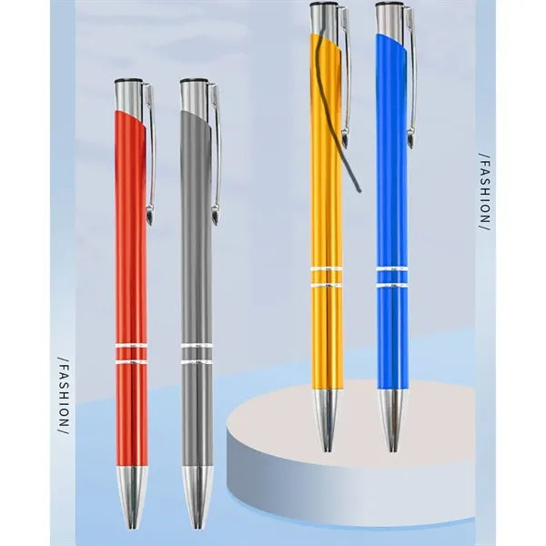Metal Press Type Retractable Ballpoint Pen for Office