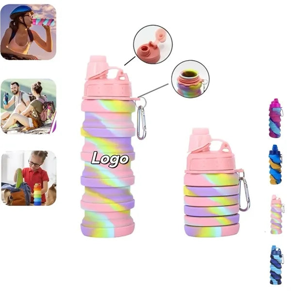 Silicone Collapsible Sports Water Bottles 17oz