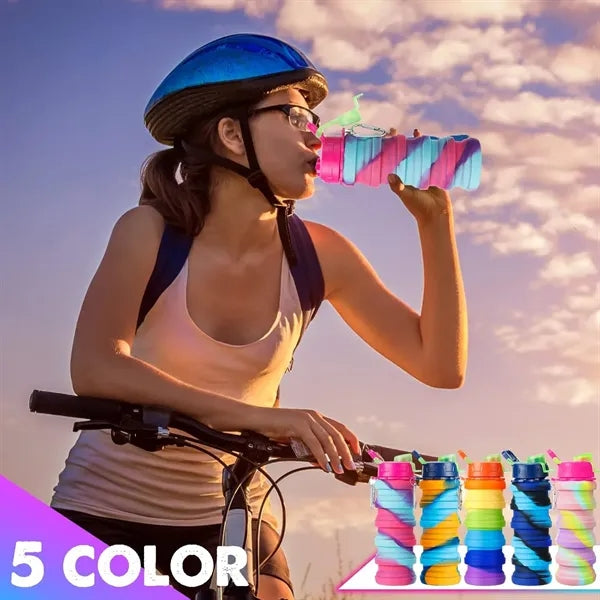 Silicone Collapsible Sports Water Bottles 17oz