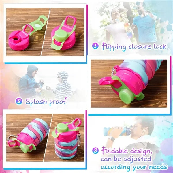 Silicone Collapsible Sports Water Bottles 17oz
