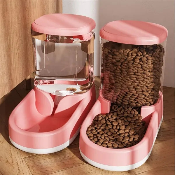 Gravity Pet Feeder And Water Dispenser Set