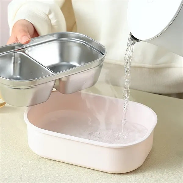 Leak-Proof 2-Compartment Stainless Steel Lunch Container