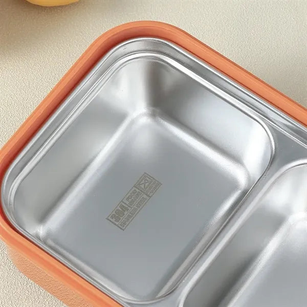 Leak-Proof 2-Compartment Stainless Steel Lunch Container
