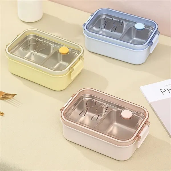 Leak-Proof 2-Compartment Stainless Steel Lunch Container