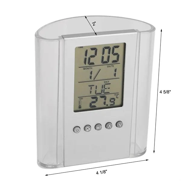Multi-functional Pen Holder With Alarm Clock
