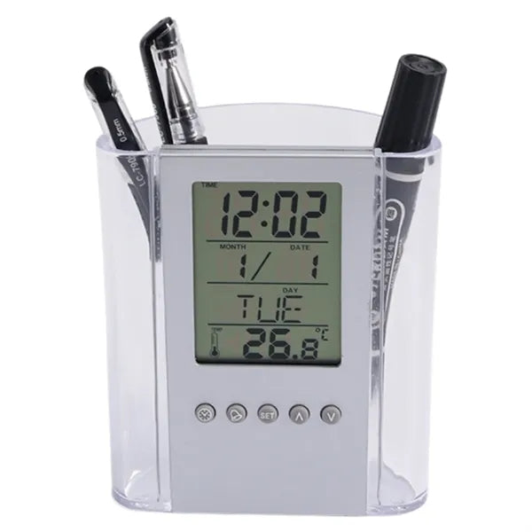 Multi-functional Pen Holder With Alarm Clock