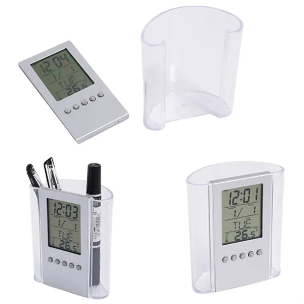Multi-functional Pen Holder With Alarm Clock