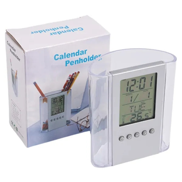 Multi-functional Pen Holder With Alarm Clock