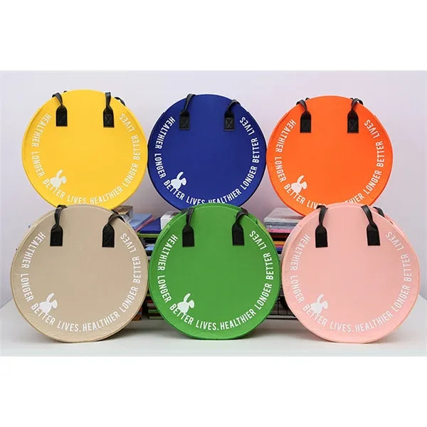 Fashionable Handheld Portable Felt Round Shopping Tote Bag