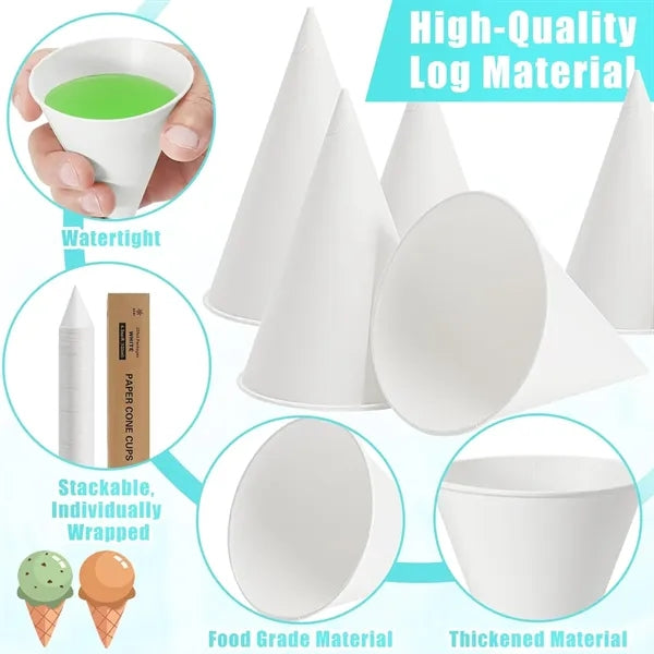 3.7oz Hotel Airport Office Disposable Paper Cone Cup