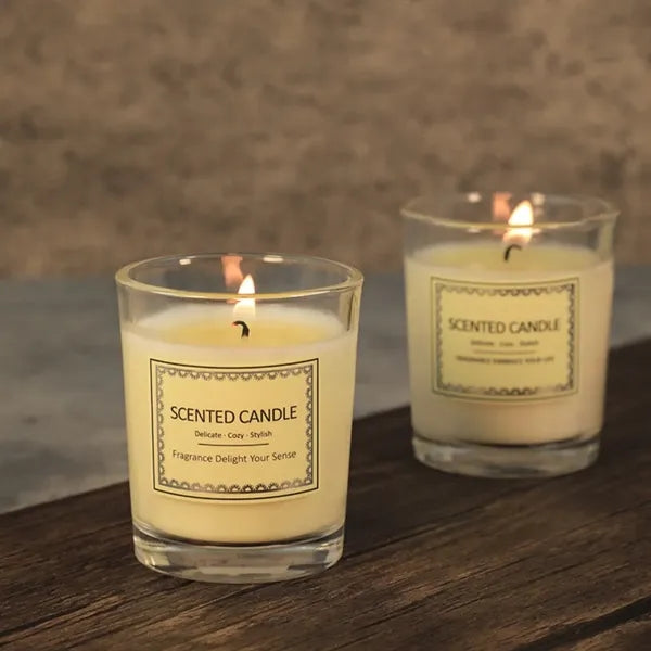 White Glass Scented Candle