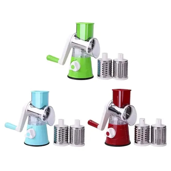 Manual Multifunction Vegetable Slicer W/ Drum Grater