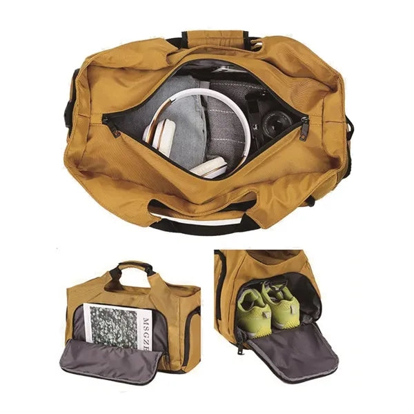 Waterproof Gym Duffel Bag Crossbody Backpack