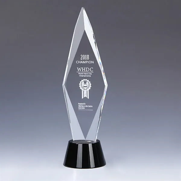 Crystal Glass Trophy with Gift Box Champion Award Austerity