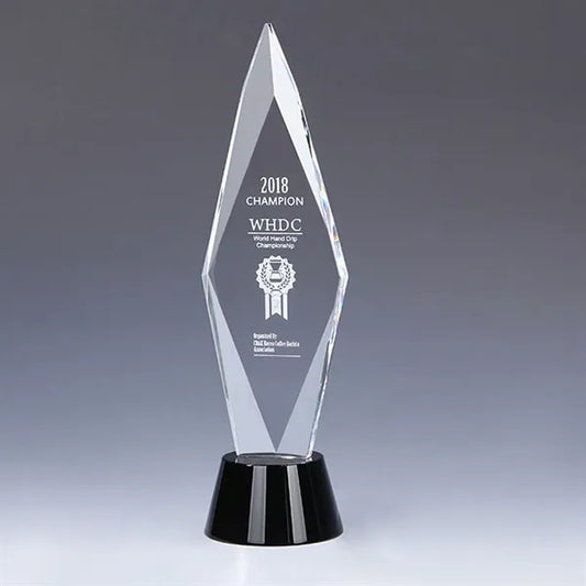 Crystal Glass Trophy with Gift Box Champion Award Austerity
